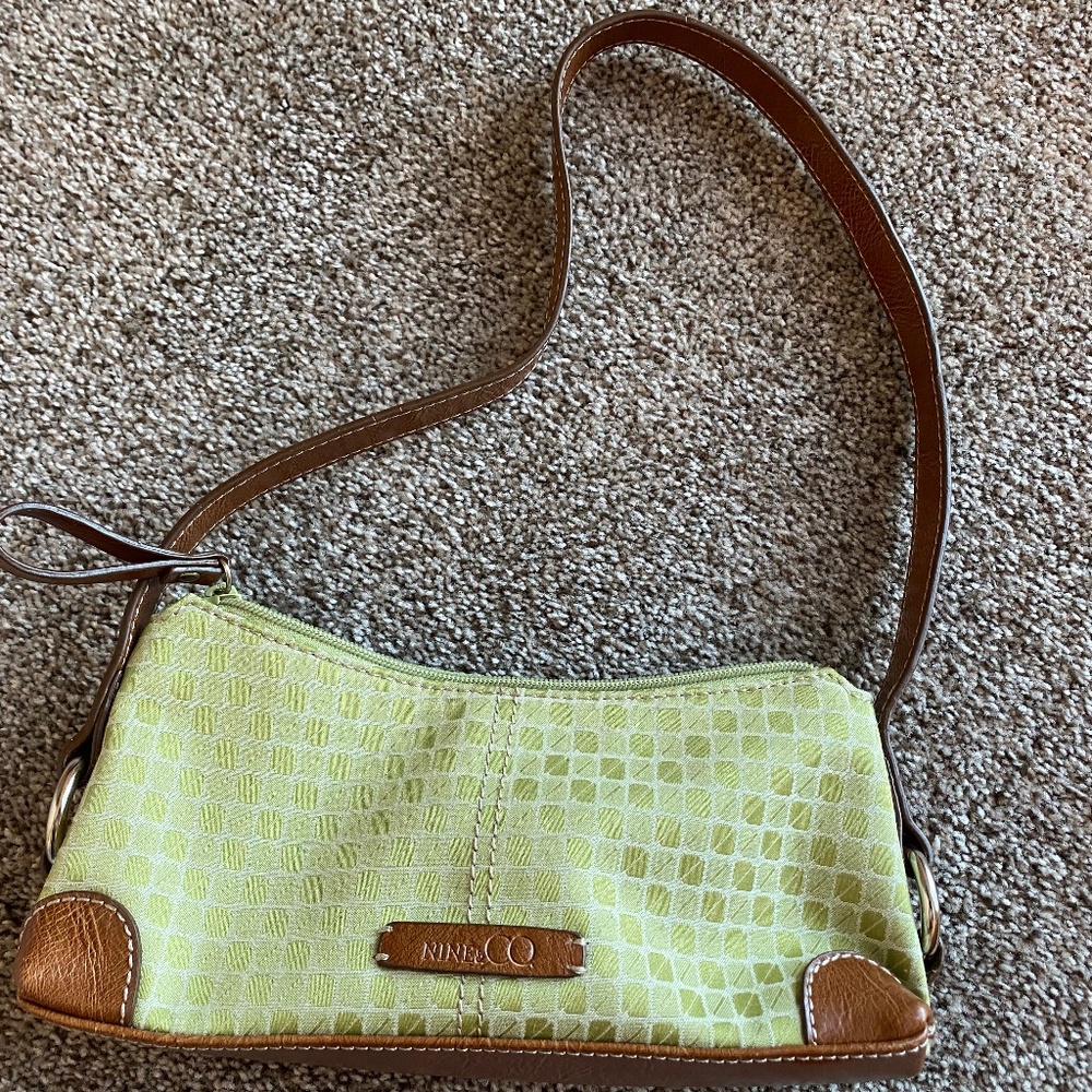Nine & CO. by Nine West Green and brown leather, purse  hand bag